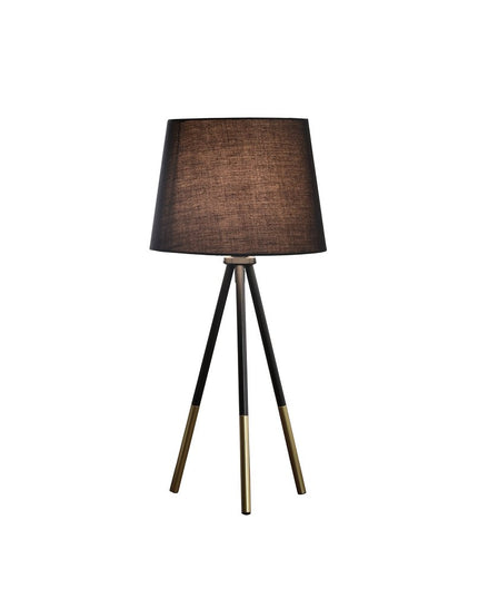 20" Gold Tripod Table Lamp With Black Empire Shade