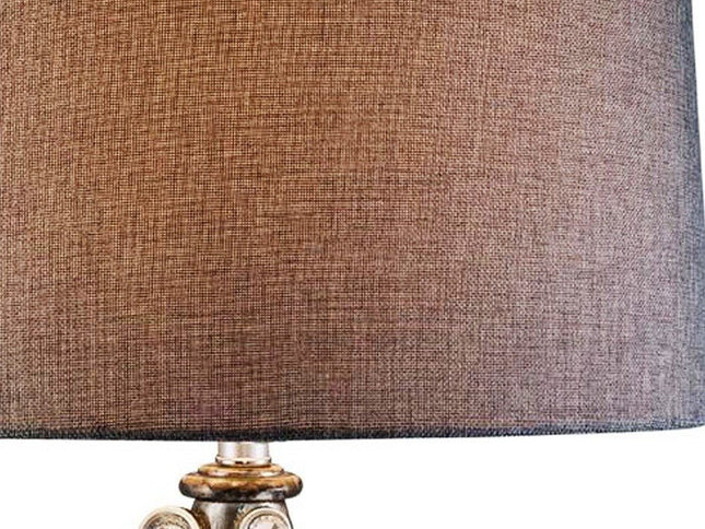 Brown and Gold Faux Crystal Glam Accent Table Lamp