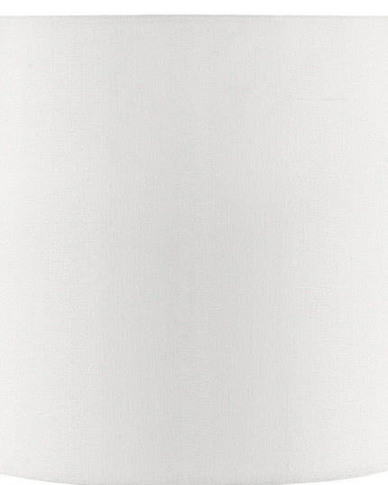 17" White Metal Bedside Table Lamp With Off-White Shade