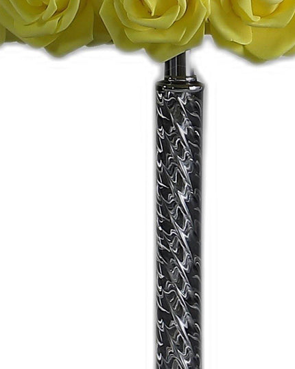 18” Pink Roses Acrylic And Metal Table Lamp