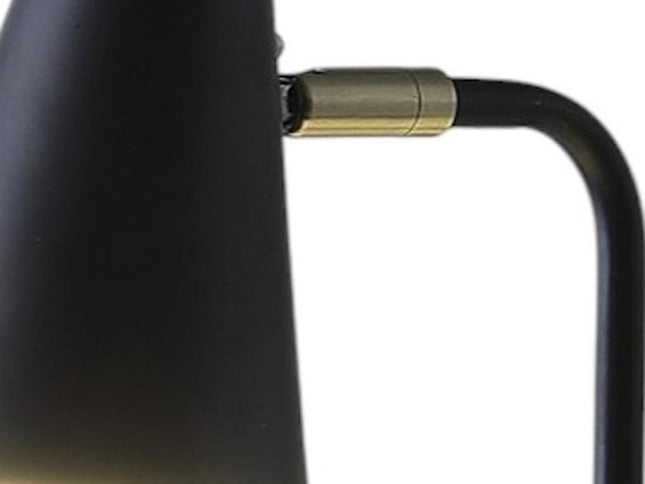 20" Black Desk Table Lamp With Black Cone Shade