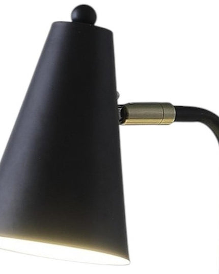 20" Black Desk Table Lamp With Black Cone Shade