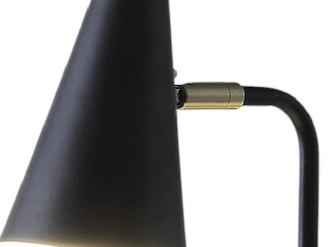 20" Black Desk Table Lamp With Black Cone Shade