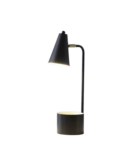 20" Black Desk Table Lamp With Black Cone Shade