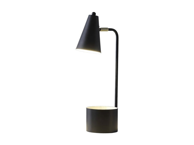 20" Black Desk Table Lamp With Black Cone Shade