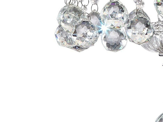 Chic Silver Ceiling Lamp with Crystal Accents and Silver Shade