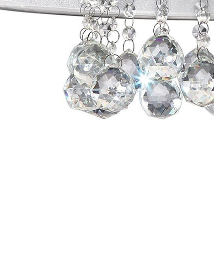 Chic Silver Ceiling Lamp with Crystal Accents and Silver Shade