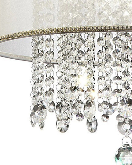 Primo Gold Finish Ceiling Lamp with Crystal Accents and White Shade
