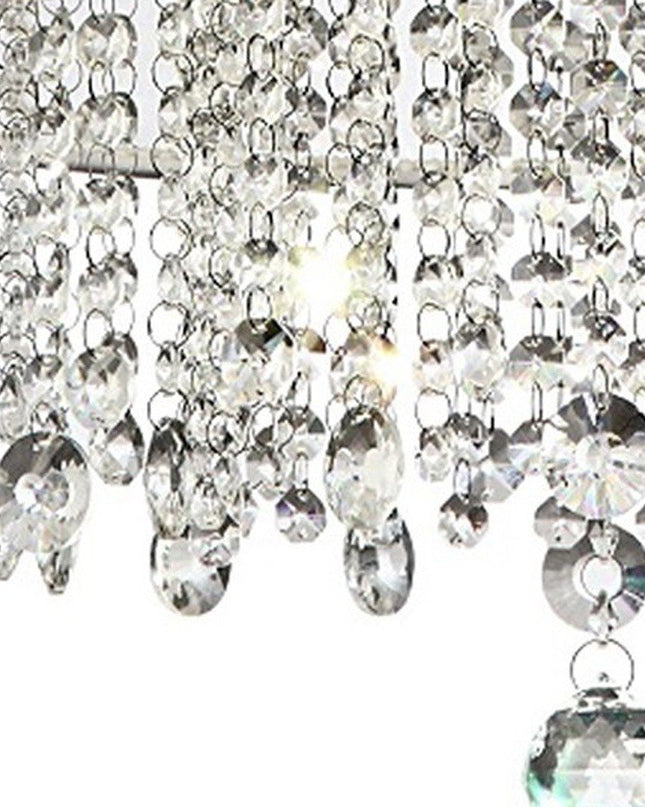 Primo Gold Finish Ceiling Lamp with Crystal Accents and White Shade