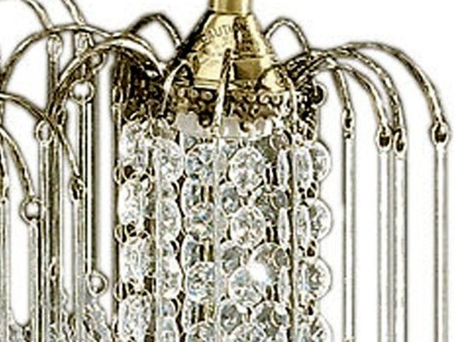 Two Tier Crystal and Brass Hanging Chandelier Light
