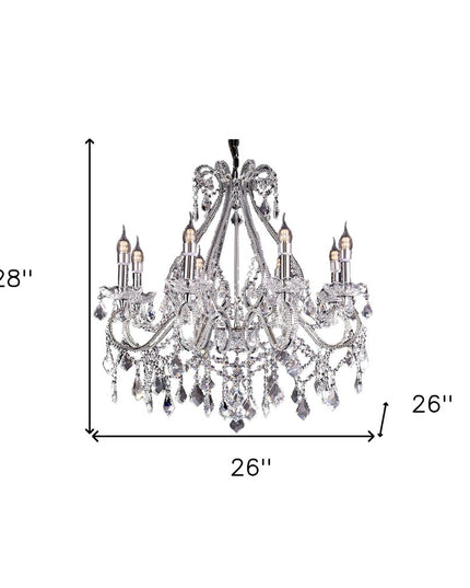 Candle Style Empire Eight Light Transparent Glass Led Ceiling Light