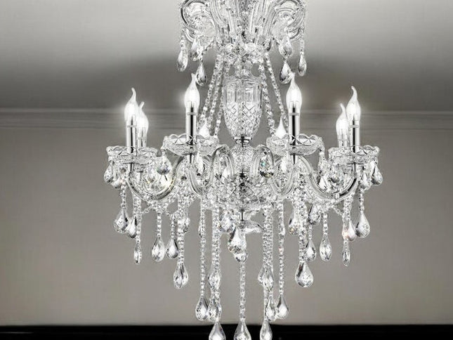 Candle Style Empire Transparent Glass Led Ceiling Light