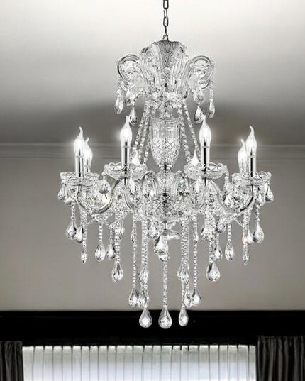 Candle Style Empire Transparent Glass Led Ceiling Light