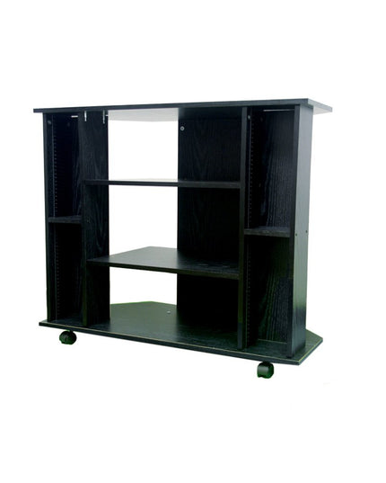 35" Black Open Shelving TV Stand