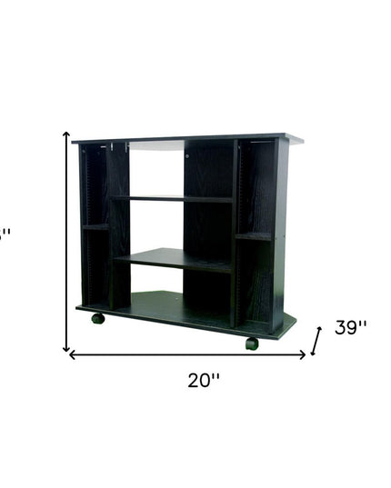 35" Black Open Shelving TV Stand