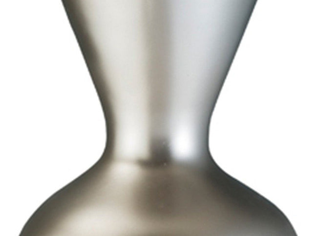 22" Brown and Silver Geometric Cylinder Polyresin Floor Vase