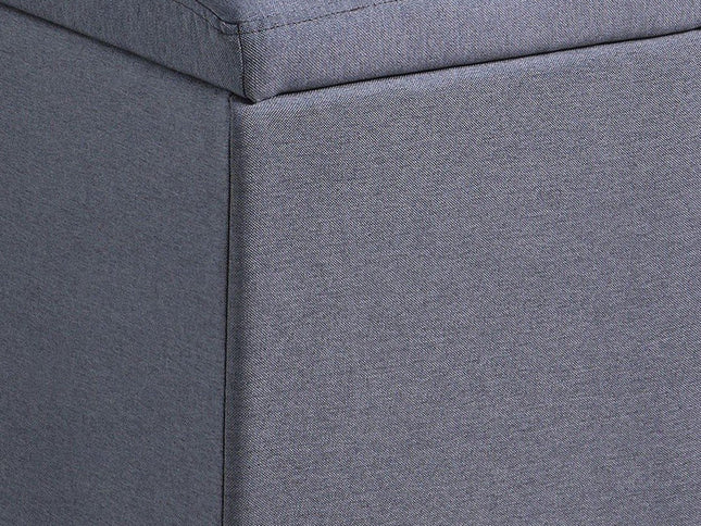 17" Dark Gray Linen Tufted Storage Ottoman
