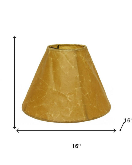 16" Brown Slanted Empire Crinkle Oil Paper Lampshade