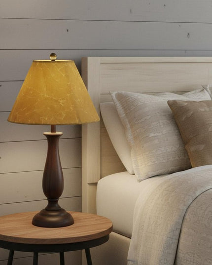 16" Brown Slanted Empire Crinkle Oil Paper Lampshade