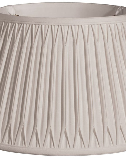 Cream Shantung Silk Pleated Drum Lamp Shade