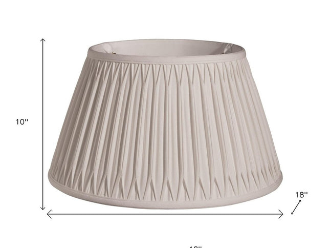 Cream Shantung Silk Pleated Drum Lamp Shade