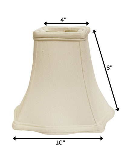 White Monay Shantung Silk Square Lamp Shade