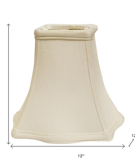 White Monay Shantung Silk Square Lamp Shade