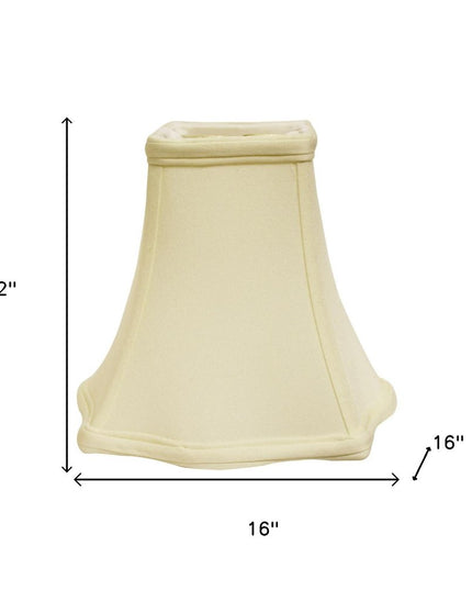 16" Ivory Premium Square No Slub Lampshade