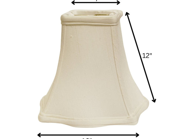 White Monay Shantung Silk Square Lamp Shade