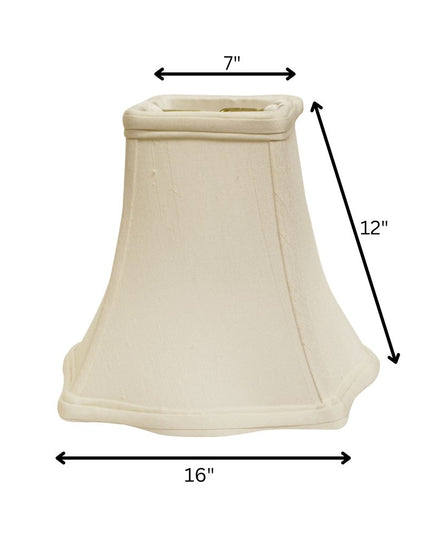 White Monay Shantung Silk Square Lamp Shade