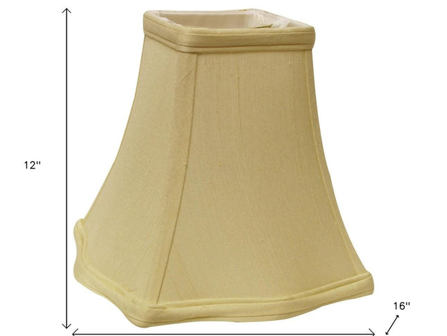 Antiqued White Monay Shantung Silk Square Lamp Shade