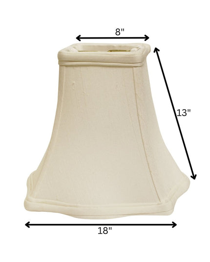 White Monay Shantung Silk Square Lamp Shade