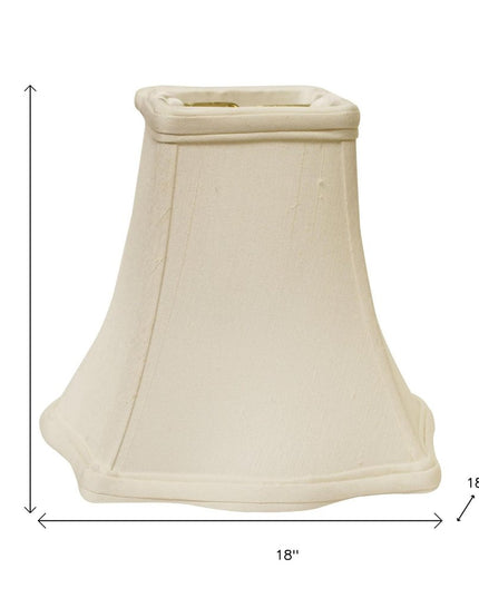 White Monay Shantung Silk Square Lamp Shade