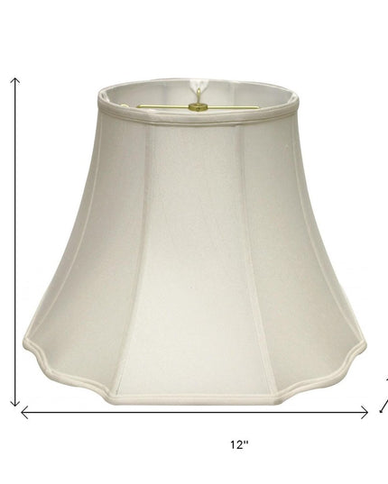White Monay Shantung Silk Bell Lamp Shade