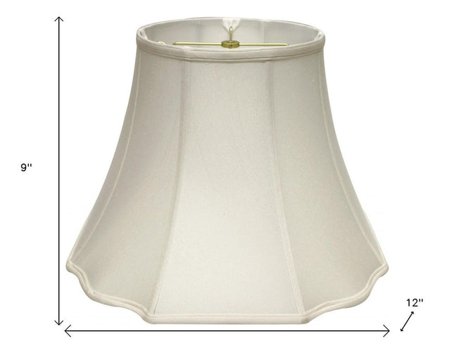 White Monay Shantung Silk Bell Lamp Shade