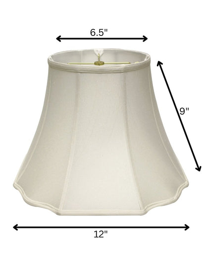 White Monay Shantung Silk Bell Lamp Shade