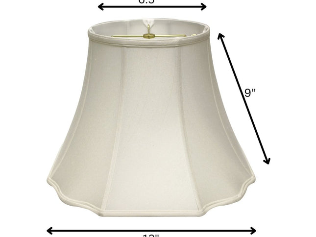 White Monay Shantung Silk Bell Lamp Shade