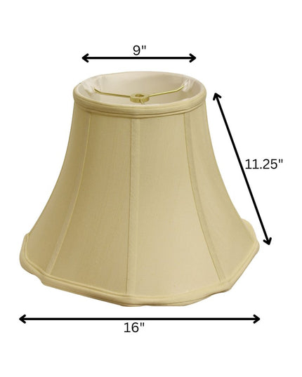 Antiqued White Monay Shantung Silk Bell Lamp Shade