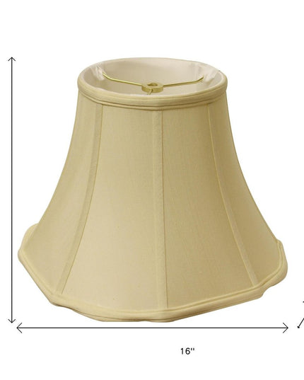 Antiqued White Monay Shantung Silk Bell Lamp Shade