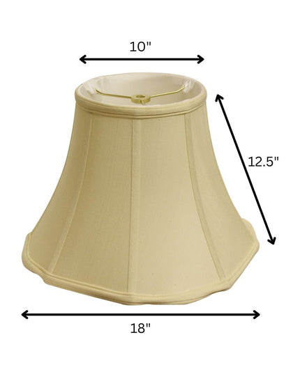 Antiqued White Monay Shantung Silk Bell Lamp Shade