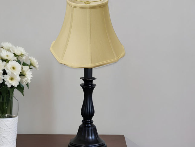 Antiqued White Monay Shantung Silk Bell Lamp Shade