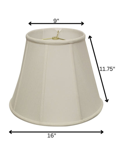 16" White Slanted Empire Monay Shantung Lampshade