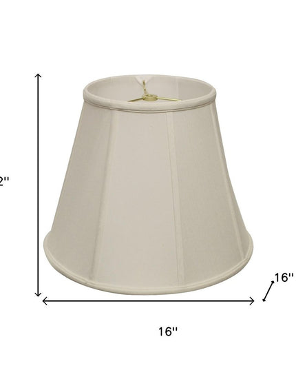 16" White Slanted Empire Monay Shantung Lampshade