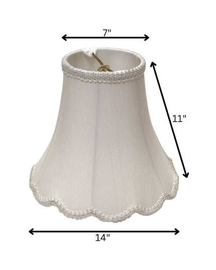 White Monay Shantung Silk Bell Lamp Shade