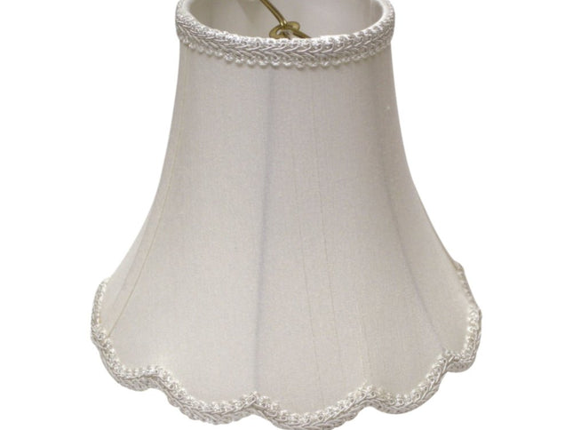 White Monay Shantung Silk Bell Lamp Shade