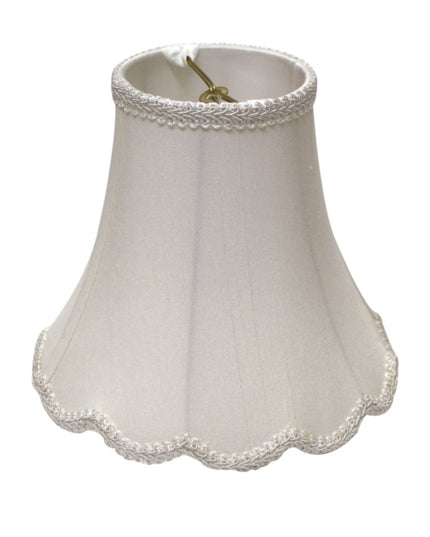 White Monay Shantung Silk Bell Lamp Shade