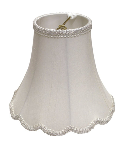 White Monay Shantung Silk Bell Lamp Shade