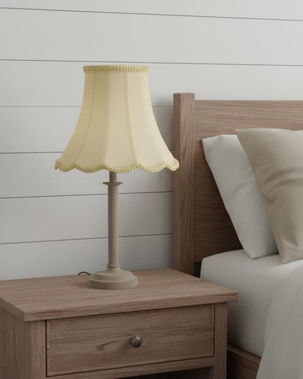 16" Ivory Slanted Scallop Bell Monay Shantung Lampshade