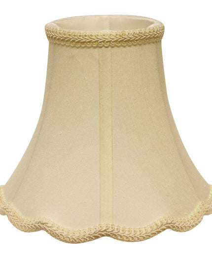 16" Ivory Slanted Scallop Bell Monay Shantung Lampshade