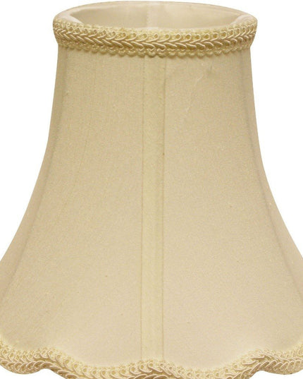 16" Ivory Slanted Scallop Bell Monay Shantung Lampshade